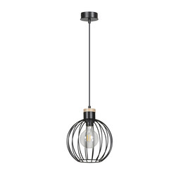 Emibig Lampe suspendue Tornio noire avec structure en bois clair métal 1x E27