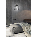 Tornio hanglamp zwart met licht houtstructuur metaal 1x E27