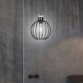 Tornio hanglamp zwart met licht houtstructuur metaal 1x E27