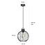 Lampe à suspension Tornio noire avec structure en bois clair métal 1x E27