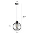 Tornio hanging lamp black with light wood structure metal 1x E27