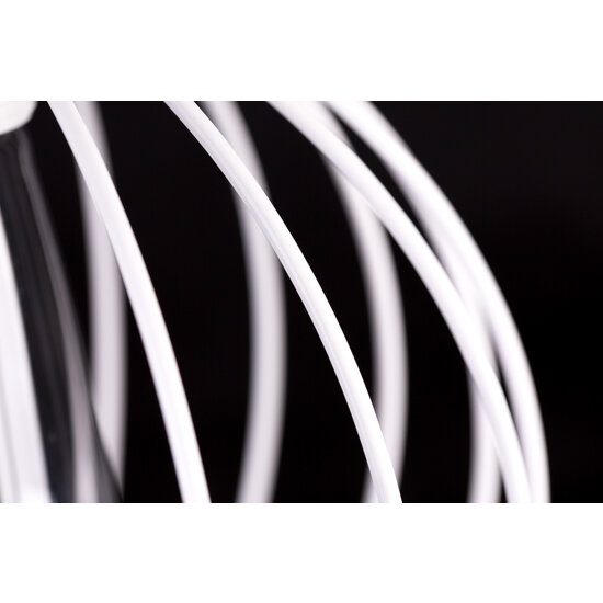 Tornio lámpara colgante blanca con estructura de madera clara metal 1x E27