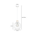 Tornio hanglamp wit met licht houtstructuur metaal 1x E27