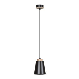 Emibig Kaarina black pendant lamp with wood 1x E27