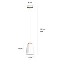 Kaarina black pendant lamp with wood 1x E27
