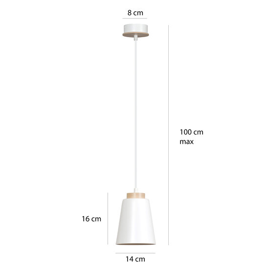 Emibig Emibig Kaarina black pendant lamp with wood 1x E27 - Create ambiance in your home