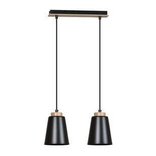 Emibig Kaarina 2L lámpara colgante negra con madera 2x E27
