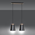 Emibig Emibig Kaarina 2L black pendant lamp with wood 2x E27 - Perfect lighting for any space