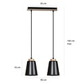 Emibig Emibig Kaarina 2L black pendant lamp with wood 2x E27 - Perfect lighting for any space