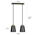 Emibig Emibig Kaarina 2L lámpara colgante negra con madera 2x E27 - Iluminación perfecta para cualquier espacio