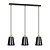 Kaarina long 3L black pendant lamp with wood 3x E27