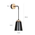 Emibig Emibig Kaarina negra con lámpara de pared de madera 1x E27 - Iluminación elegante para cualquier espacio