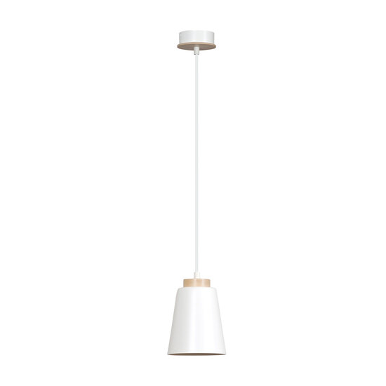 Emibig Emibig Kaarina weiße Pendelleuchte mit Holz 1x E27 - Perfekt für jeden Raum