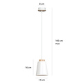 Emibig Emibig Kaarina lámpara colgante blanca con madera 1x E27 - Perfecta para cualquier espacio
