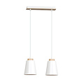 Emibig Emibig Kaarina 2L weiße Pendelleuchte mit Holz 2x E27 - Ideal für eine gemütliche Atmosphäre