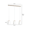 Emibig Emibig Kaarina long 3L white pendant lamp with wood 3x E27 - Perfect lighting for any space