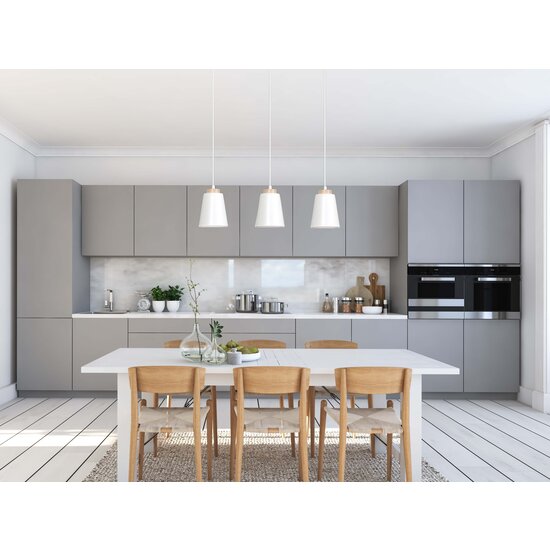 Emibig Emibig Kaarina long 3L white pendant lamp with wood 3x E27 - Perfect lighting for any space