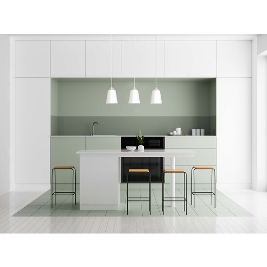 Lámpara colgante Kaarina larga 3L blanca con madera 3x E27