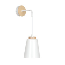 Kaarina white with wood wall lamp 1x E27