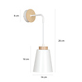 Kaarina white with wood wall lamp 1x E27