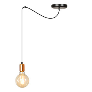 Heinola spider black single hanging lamp with copper 1x E27