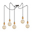 Heinola 5L spider black single hanging lamp with copper 5x E27