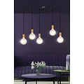Heinola 5L spider black single hanging lamp with copper 5x E27