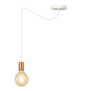 Heinola spider white single hanging lamp with copper 1x E27