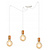Heinola 3L spider white single hanging lamp with copper 3x E27