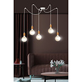 Heinola 5L spider white single hanging lamp with copper 5x E27