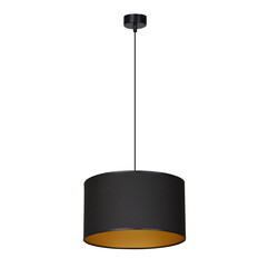 Goteborg noir avec suspension dorée cylindre 1x E27