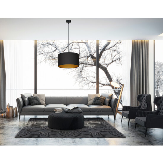 Goteborg black with gold hanging lamp cylinder 1x E27