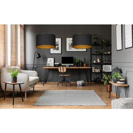 Goteborg lámpara colgante cilindro negro con oro 1x E27