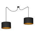Goteborg dubbele zwart met gouden hanglamp cilinder 2x E27