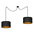Goteborg double black with gold hanging lamp cylinder 2x E27