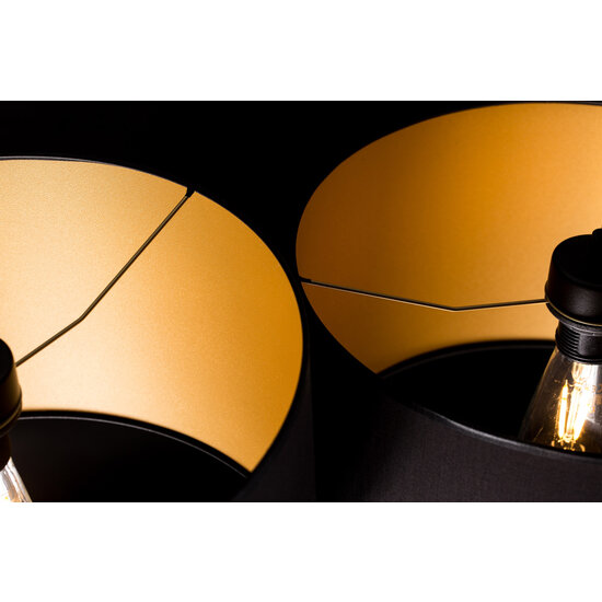 Goteborg dubbele zwart met gouden hanglamp cilinder 2x E27