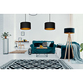 Goteborg double black with gold hanging lamp cylinder 2x E27