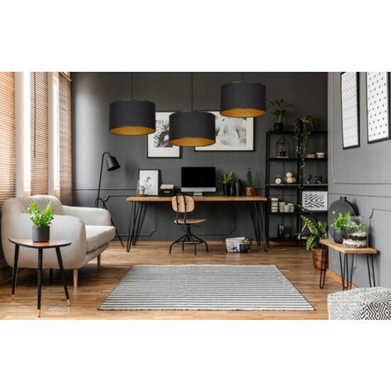 Goteborg 3Ltriple schwarz mit goldenem Hängelampenzylinder 3x E27