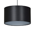 Lampe à suspension Goteborg noir-argent cylindre 1x E27