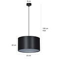 Lampe à suspension Goteborg noir-argent cylindre 1x E27