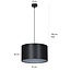 Lampe à suspension Goteborg noir-argent cylindre 1x E27