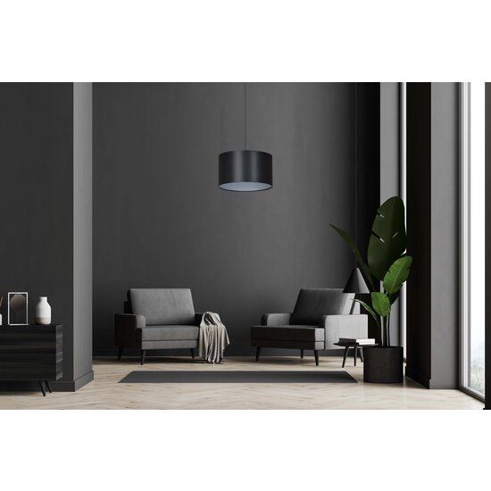 Goteborg zwart-zilver hanglamp cilinder 1x E27