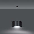 Goteborg black-silver hanging lamp cylinder 1x E27