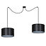 Lampe à suspension double Goteborg noir-argent cylindre 2x E27