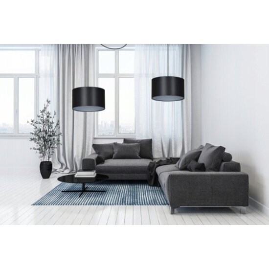 Goteborg dubbele zwart-zilver hanglamp cilinder 2x E27