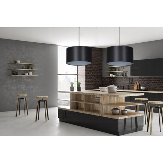 Goteborg lámpara colgante doble cilindro negro-plata 2x E27