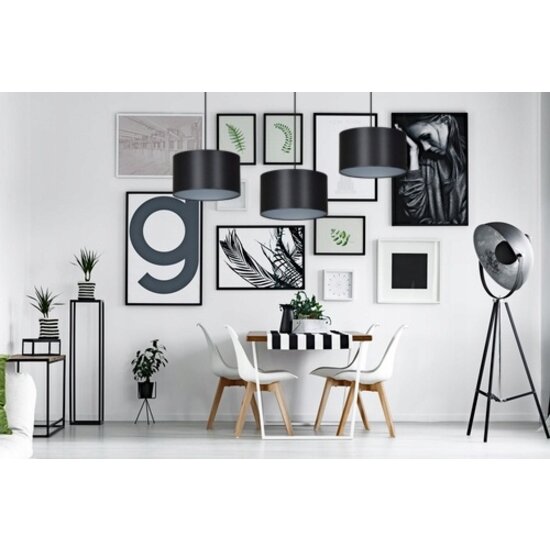 Goteborg 3Ltriple black-silver hanging lamp cylinder 3x E27