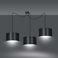 Goteborg 3Ltriple black-silver hanging lamp cylinder 3x E27