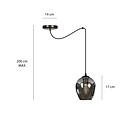 Malmo 1L pendant fumed E27 decentralizable