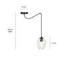 Malmo transparent 1L pendant E27 decentralizable
